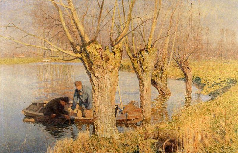 Emile Claus Bringing in the Nets France oil painting art